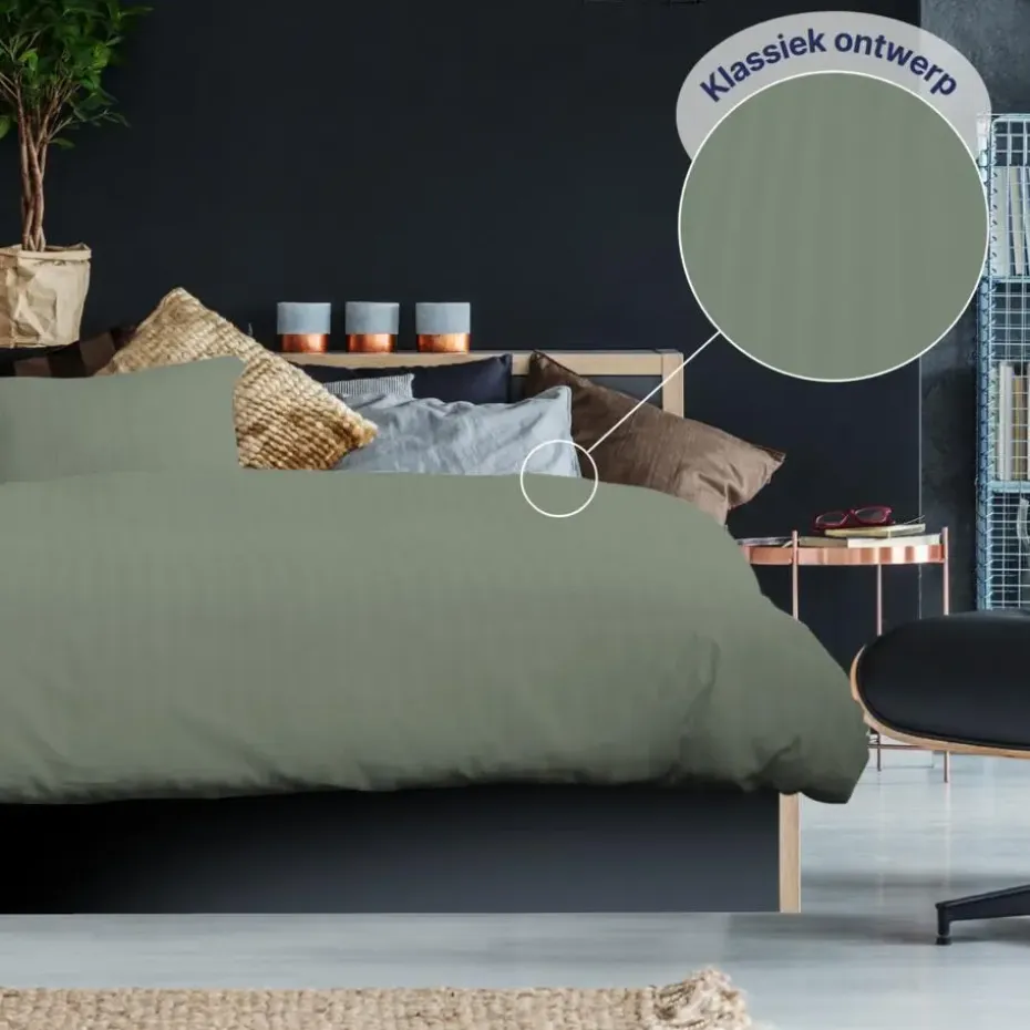 Ten Cate 100% Katoensatijnen Lits-jumeaux Dekbedovertrek - 240x200/220 - Groen