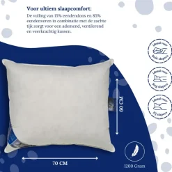 Ten Cate Halfdonzen Hoofdkussen - 60x70 - 2 stuks