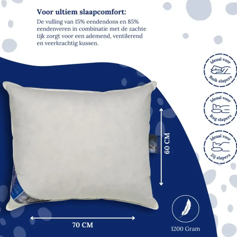 Ten Cate Halfdonzen Hoofdkussen - 60x70 - 2 stuks