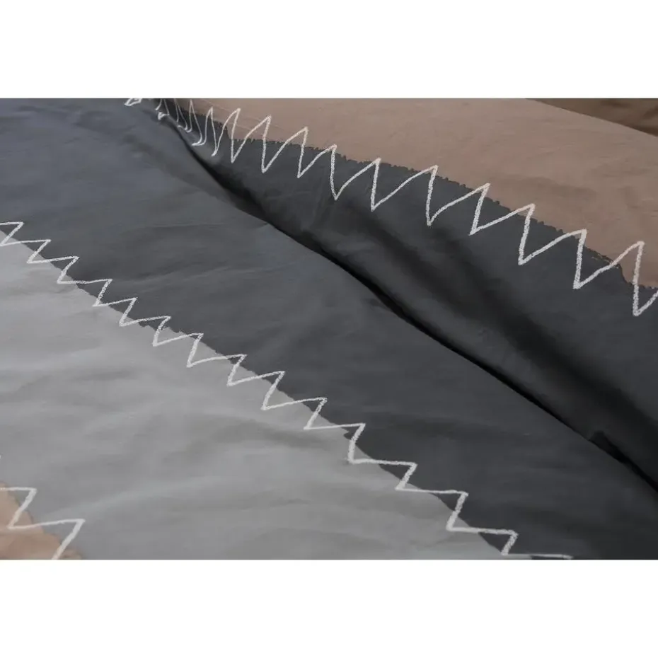 Ten Cate Katoenen Dekbedovertrek - 240x200/220 - Zig Zag Taupe