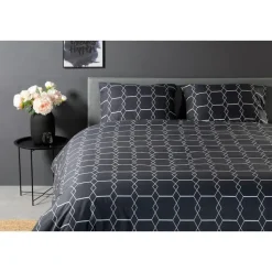 Ten Cate Katoenen Dekbedovertrek - 200x200/220 cm - Graphic Gray