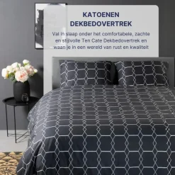 Ten Cate Katoenen Dekbedovertrek - 200x200/220 cm - Graphic Gray
