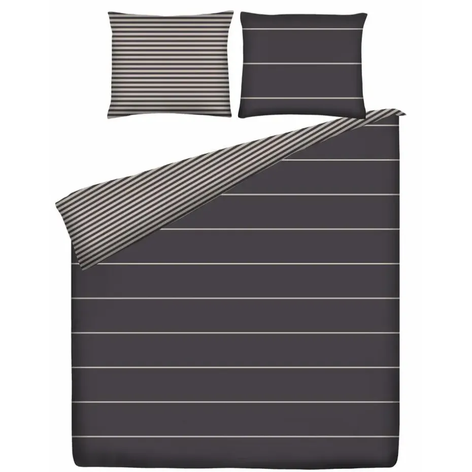 Ten Cate Katoenen Dekbedovertrek - 200x200/220 - Rima Grijs