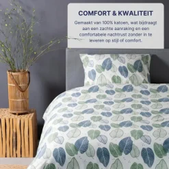 Ten Cate Katoenen Dekbedovertrek - 140x200/220 cm - Graphic Leaves