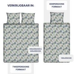 Ten Cate Katoenen Dekbedovertrek - 140x200/220 cm - Graphic Leaves
