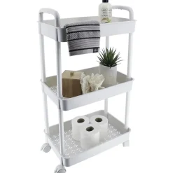 Tendance Keuken/badkamer trolley 3 laags - 38 x 26 x 77cm - wit