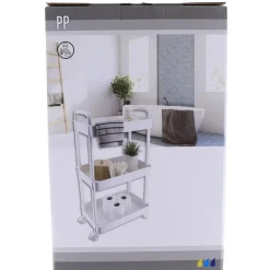 Tendance Keuken/badkamer trolley 3 laags - 38 x 26 x 77cm - wit