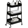 Tendance Keuken/badkamer trolley 3 laags - 43 x 31 x 79cm - zwart