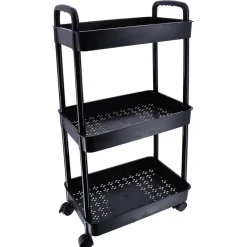 Tendance Keuken/badkamer trolley 3 laags - 38 x 26 x 77cm - zwart