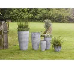 Ter Steege Bloempot schaal - kunststof - grijs - D55xH23 cm