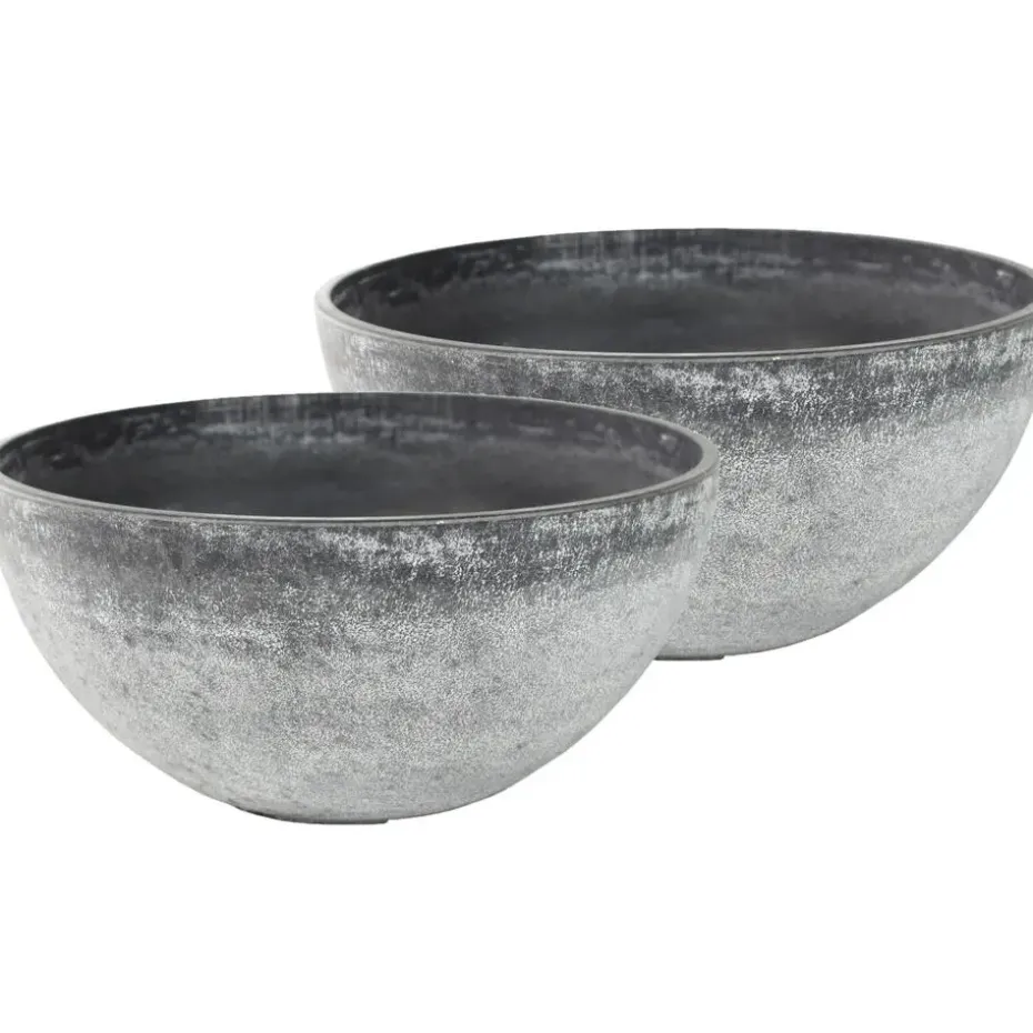 Ter Steege Bloempot schaal - kunststof - grijs - D55xH23 cm