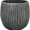 Ter Steege Bloempot/plantenpot - binnen - zwart/metaal - D15/H13 cm