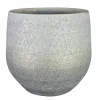 Ter Steege Plantenpot - keramiek - metallic zilvergrijs -32x30 cm