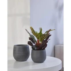 Ter Steege Plantenpot - moderne look - grafiet - 18 x 16 cm