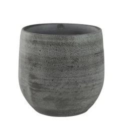 Ter Steege Plantenpot/bloempot - keramiek - grijs - 22 x 20 cm