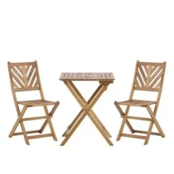 TERNI - Bistroset voor 2 - Lichte houtkleur - Acaciahout