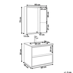 TERUEL - Badkamermeubel - Lichthout/Grijs - MDF