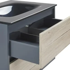 TERUEL - Badkamermeubel - Lichthout/Grijs - MDF