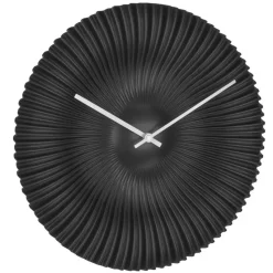 TFA radio gestuurde wandklok - kunststof - zwart - Dia 18 cm