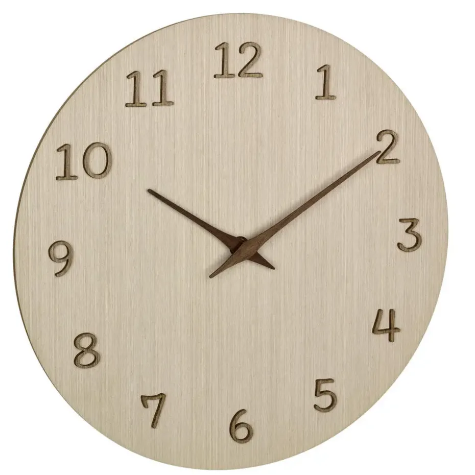 TFA Wandklok - naturel houtkleur - hout - D30 cm