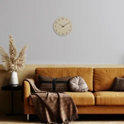 TFA Wandklok - naturel houtkleur - hout - D30 cm