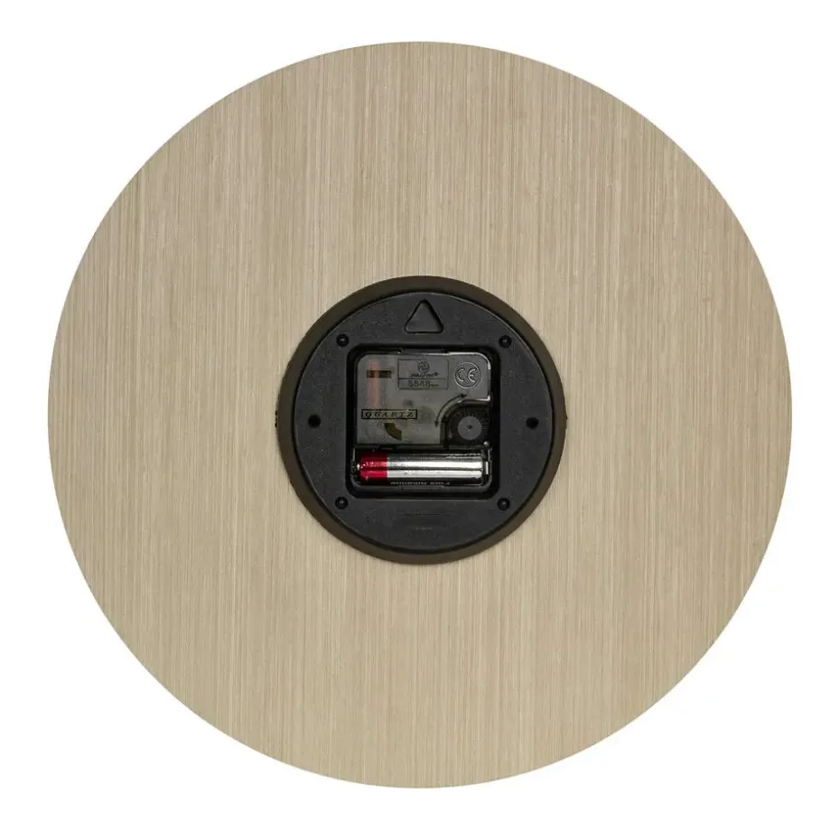 TFA Wandklok - naturel houtkleur - hout - D30 cm