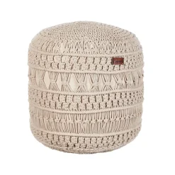 THAKOT - Poef - Beige - 45 x 45 x 45 cm - Katoen