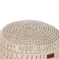 THAKOT - Poef - Beige - 45 x 45 x 45 cm - Katoen