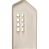Theelichthouder Huis - beige - 14x11x7,5 cm