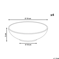 THYME - Diepe borden set van 4 - Donkergroen - Steengoed