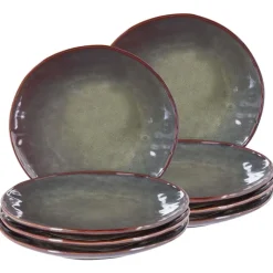 THYME - Dinerborden set van 8 - Donkergroen - Steengoed