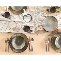 THYME - Dinerborden set van 8 - Donkergroen - Steengoed