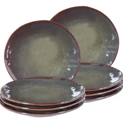 THYME - Dinerborden set van 8 - Donkergroen - Steengoed