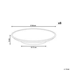THYME - Dinerborden set van 8 - Donkergroen - Steengoed