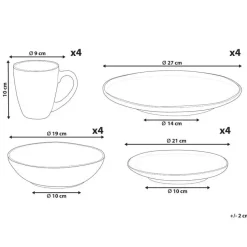 THYME - Serviesset 16 delig - Donkergroen - Steengoed