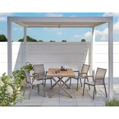 TIANO - Tuintafel - Taupe - Aluminium