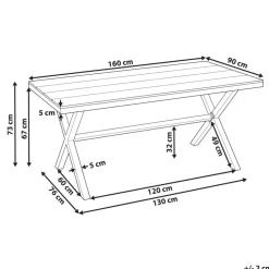 TIANO - Tuintafel - Taupe - Aluminium