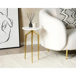 TILPA - Bijzettafel - Wit - Marmer