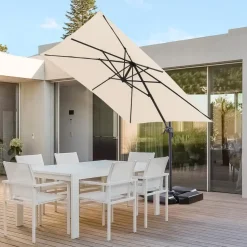 Tiltable Floating Parasol 250x250 cm - Starker schwimmender Sonnenschirm - Ecru