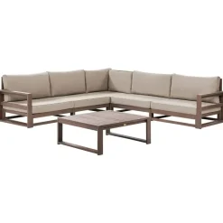 TIMOR - Loungeset 5-zits - Donkere houtkleur - FSC® acaciahout