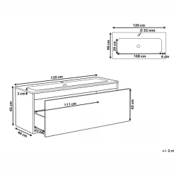 TITICACA - Wandgemonteerd meubel met wasbak - Donkerbruin - MDF