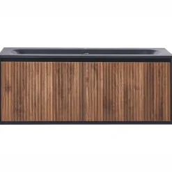 TITICACA - Wandgemonteerd meubel met wasbak - Donkerbruin - MDF