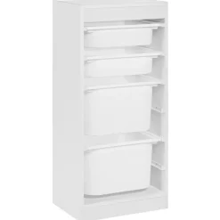 TOBIN - Kast met 4 lades - Wit - Vezelplaat