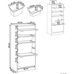 TOBIN - Kast met 4 lades - Wit - Vezelplaat