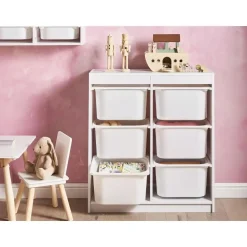 TOBIN - Kast met 6 lades - Wit - Vezelplaat