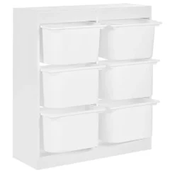 TOBIN - Kast met 6 lades - Wit - Vezelplaat