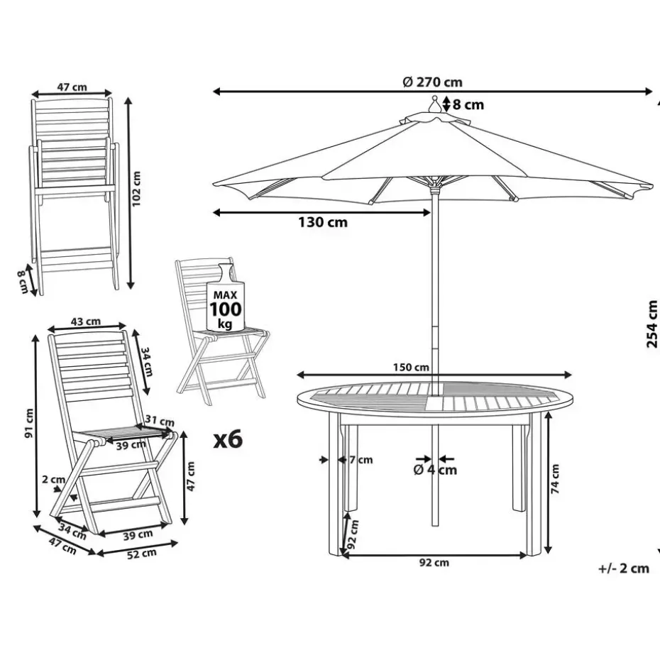 TOLVE - Tuinmeubel set - Lichte houtkleur - Acaciahout