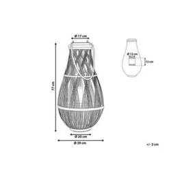 TONGA - Lantaarn - Wit - Bamboehout
