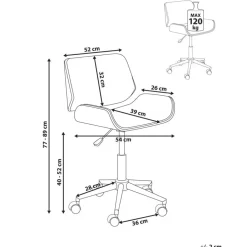 TOTOWA - Bureaustoel - Donkerhout/Zwart - Kunstleer