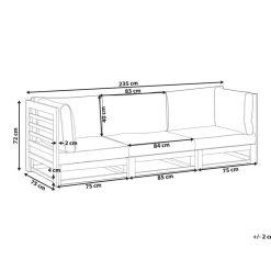 TRANI - Loungebank 3-zits - Mahonie - Acaciahout